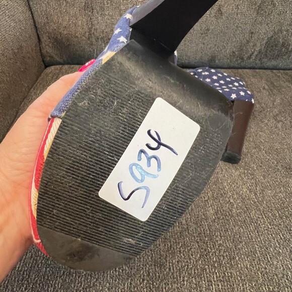 Gojane Platform Boots Women Sz 9 Red White Blue Stripes Stars USA Flag Patriotic - Picture 9 of 9